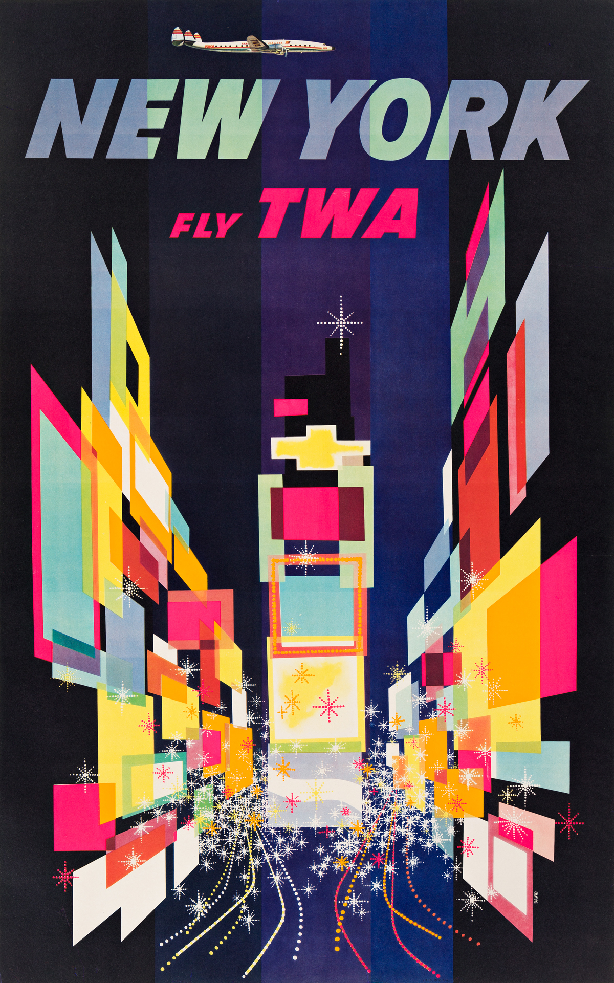 David Klein (1918-2005).  NEW YORK / FLY TWA. 1956.
